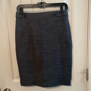 Loft Linen Blend Blue Skirt Size 2 EUC